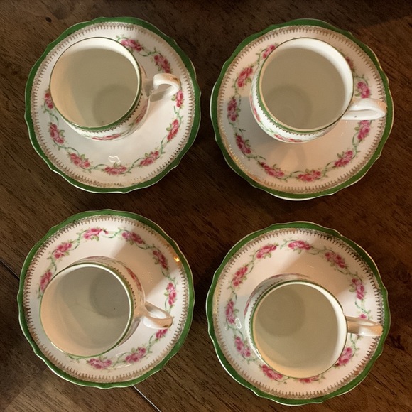 Rare! Antique C.T. Germany Carl Tielsch Altwasser Cups and Saucers Set 8 Piece - Picture 3 of 13